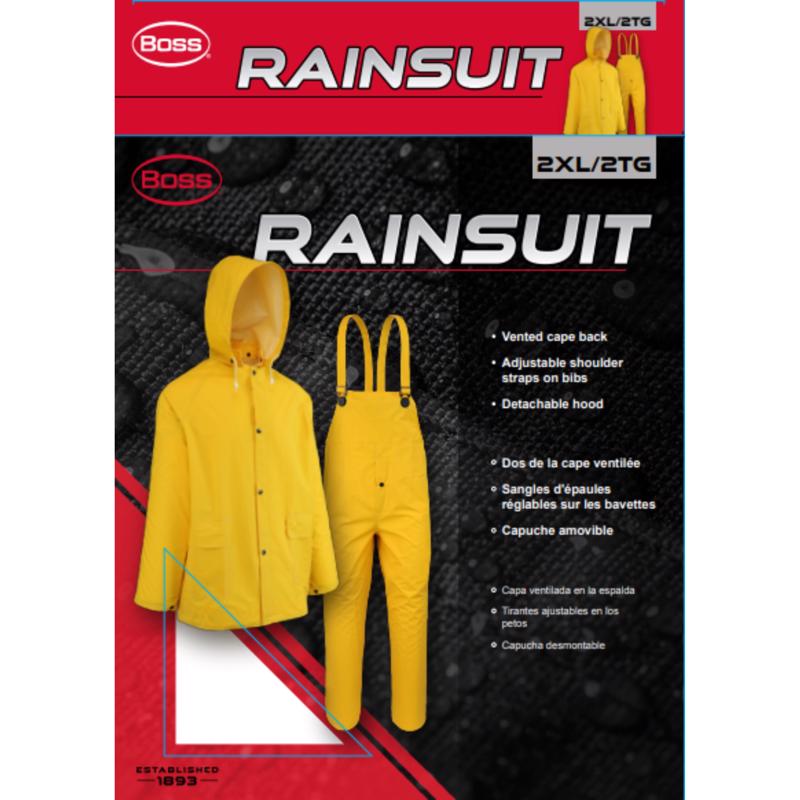 Boss Yellow PVC/Polyester Rain Suit XXL