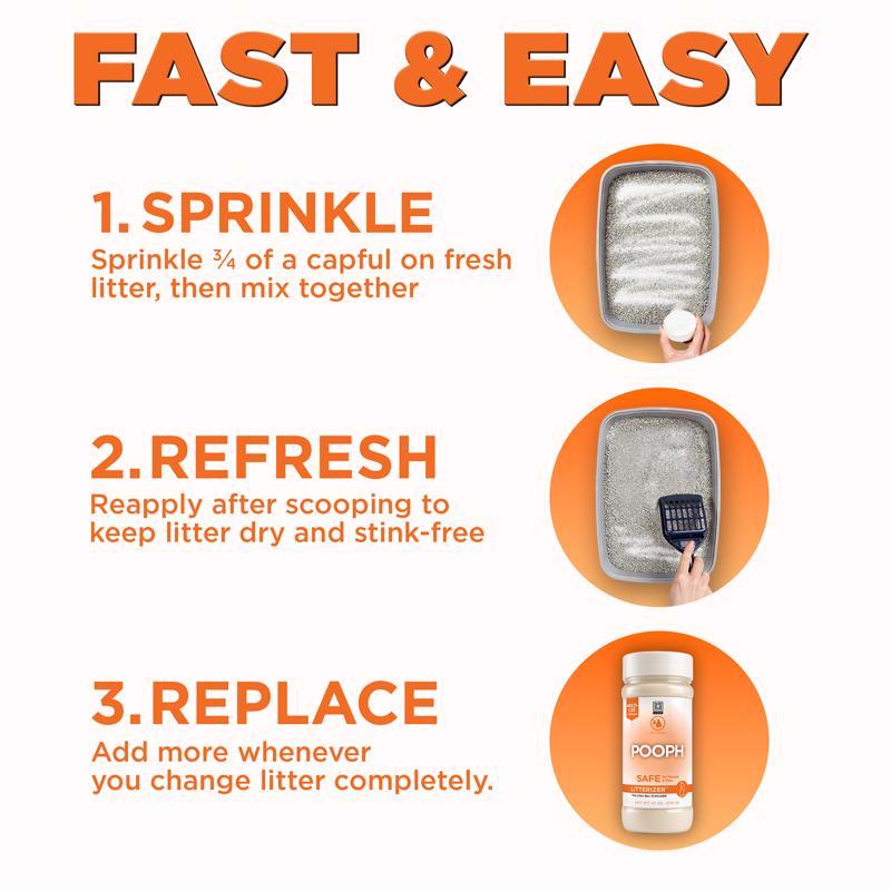 Pooph Cat Powder Kitty Litter Odor Eliminator 12 oz
