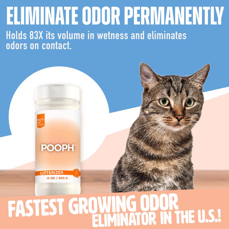 Pooph Cat Powder Kitty Litter Odor Eliminator 12 oz