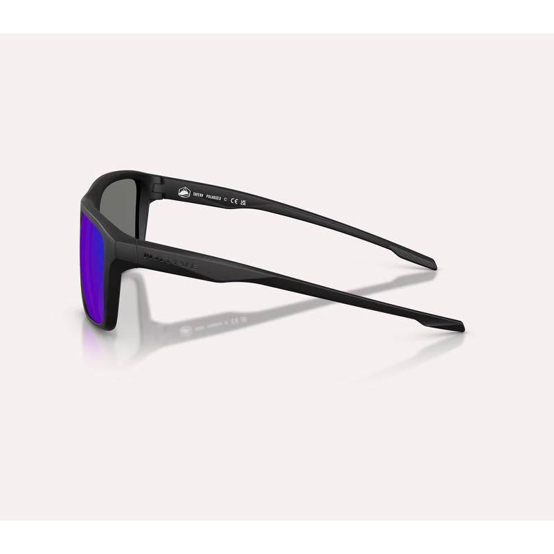 Native Tavern Men's Matte Black Frame Blue Reflex Lens Polarized Sunglasses