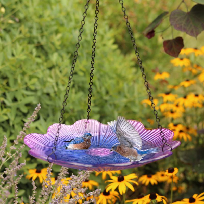 Natures Way Ecocycle 0.63 qt Glass/Metal Hanging Bird Feeder