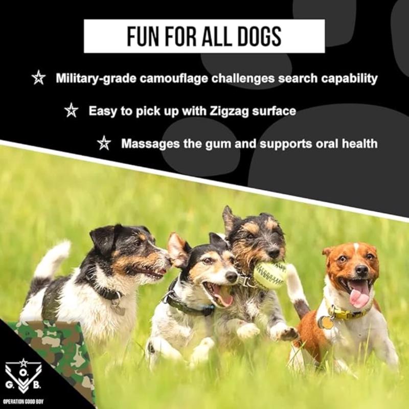 Operation Good Boy Bazooka Ball Camouflage Rubber Ball Dog Toy 1 pk