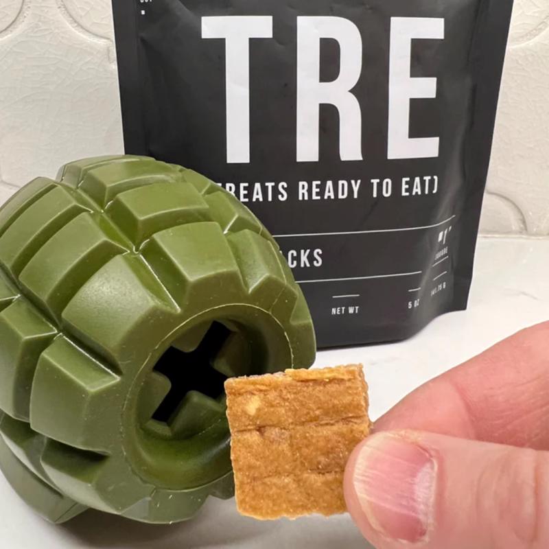 Operation Good Boy Grenade Toy Green Rubber Dog Treat Toy/Dispenser 1 pk