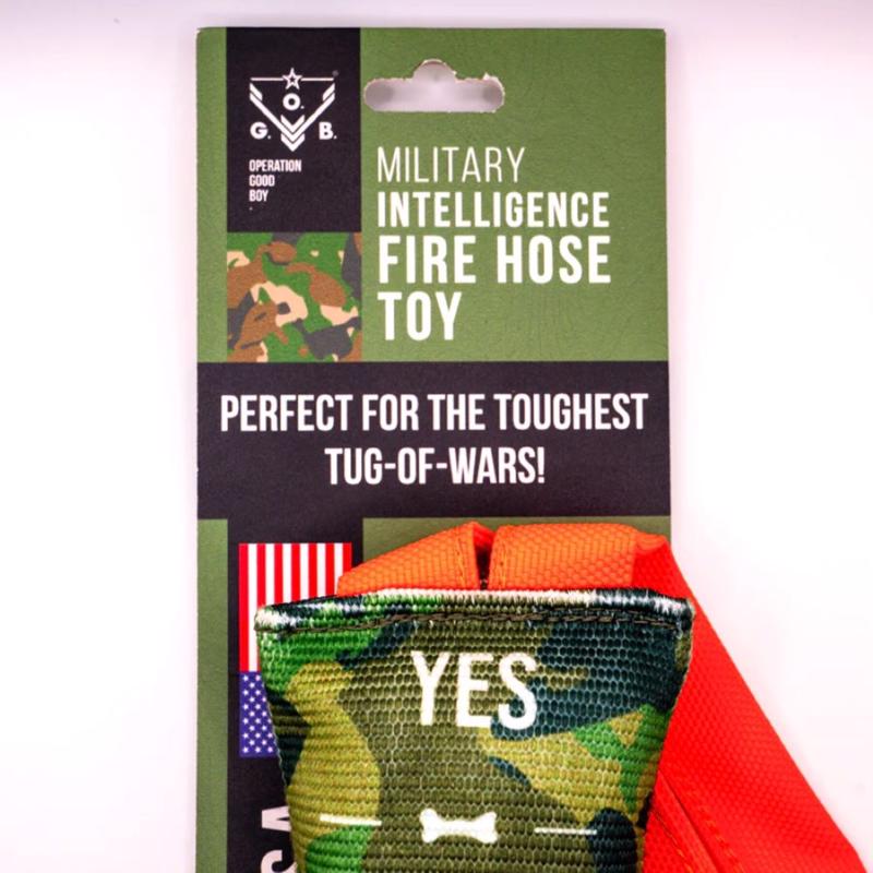 Operation Good Boy Multicolored Nylon Fire Hose Military Intelligence Dog Tug Toy 1 pk