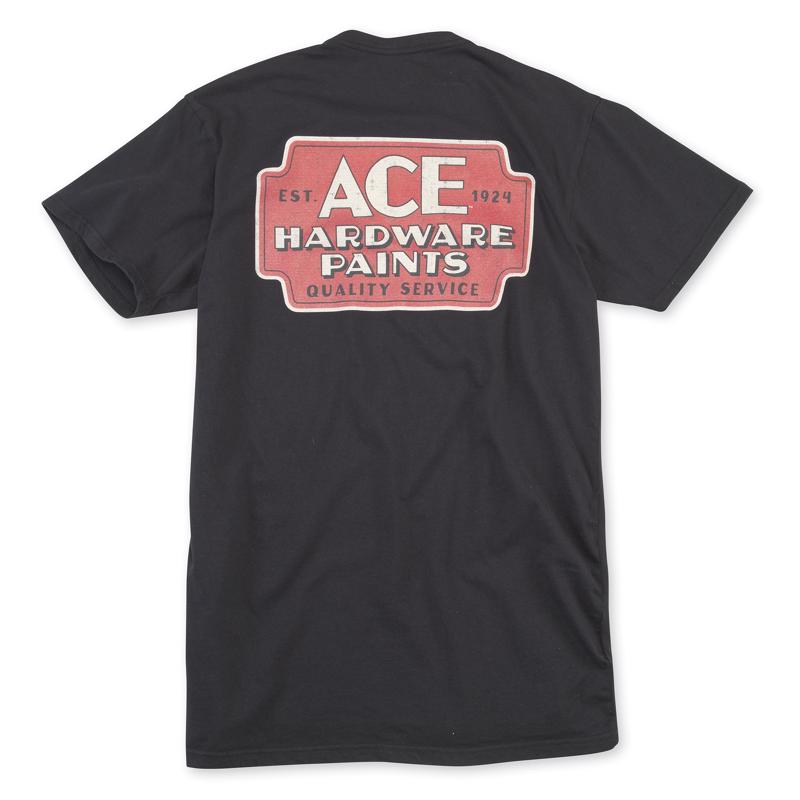 Ace Vintage Threads L Long Sleeve Unisex Crew Neck Black Tee Shirt