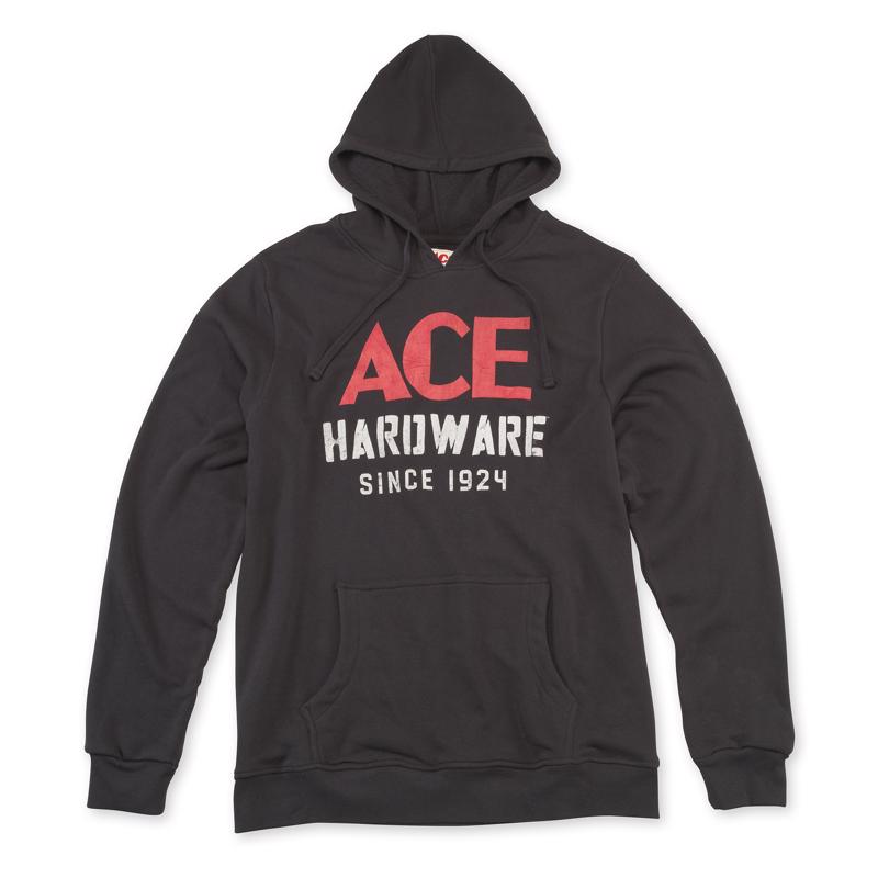 Ace Vintage Threads M Long Sleeve Unisex Hooded Hoodie Black