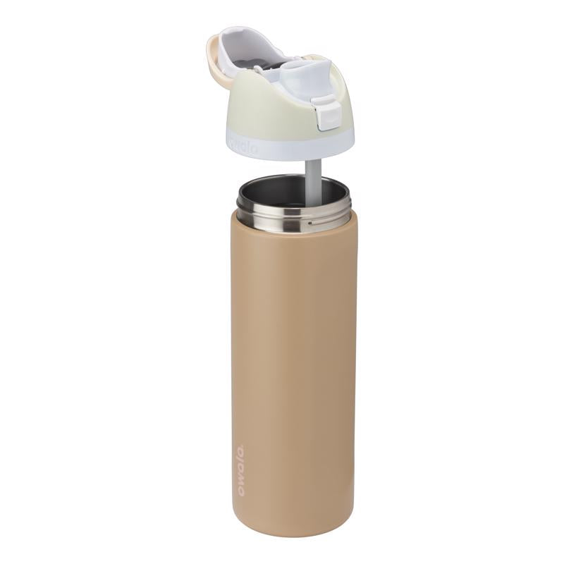 Owala FreeSip 24 fl. oz. Tan BPA Free Muddy Buddy Water Bottle with Spout Lid