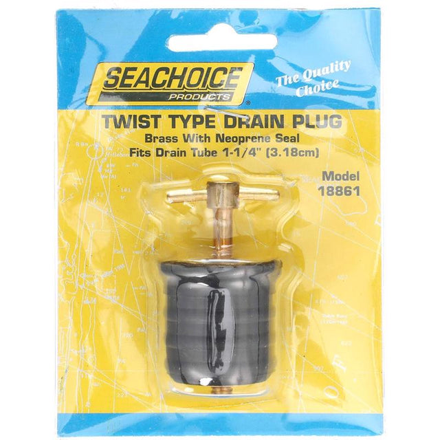 DRN PLG BRS BLK 1-1/4"