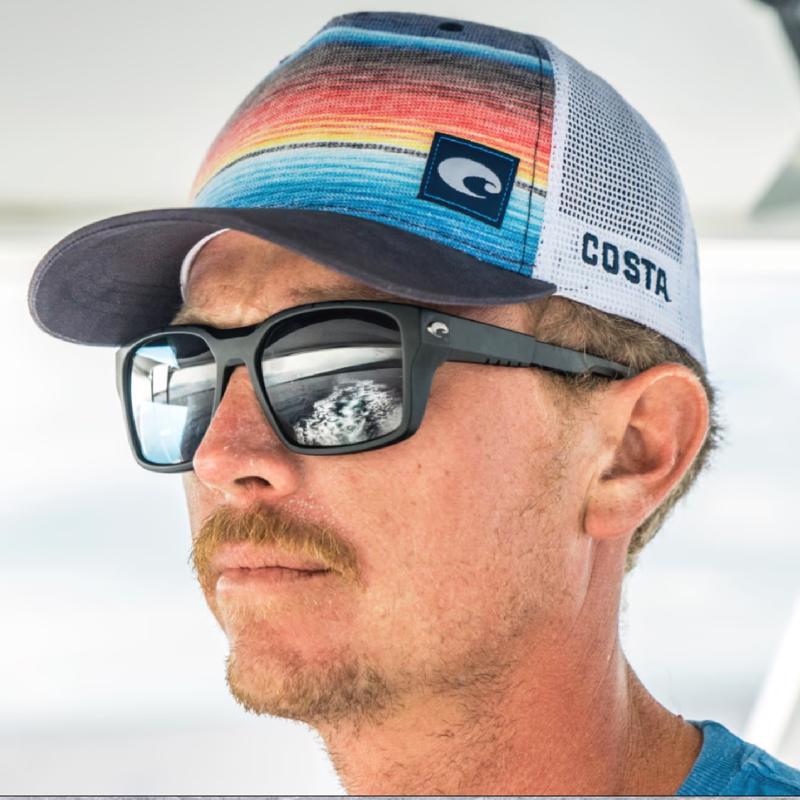 Costa Baja Stripe Trucker Hat Blue One Size Fits All