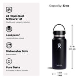 Hydroflask 32 oz Black BPA Free Insulated Bottle