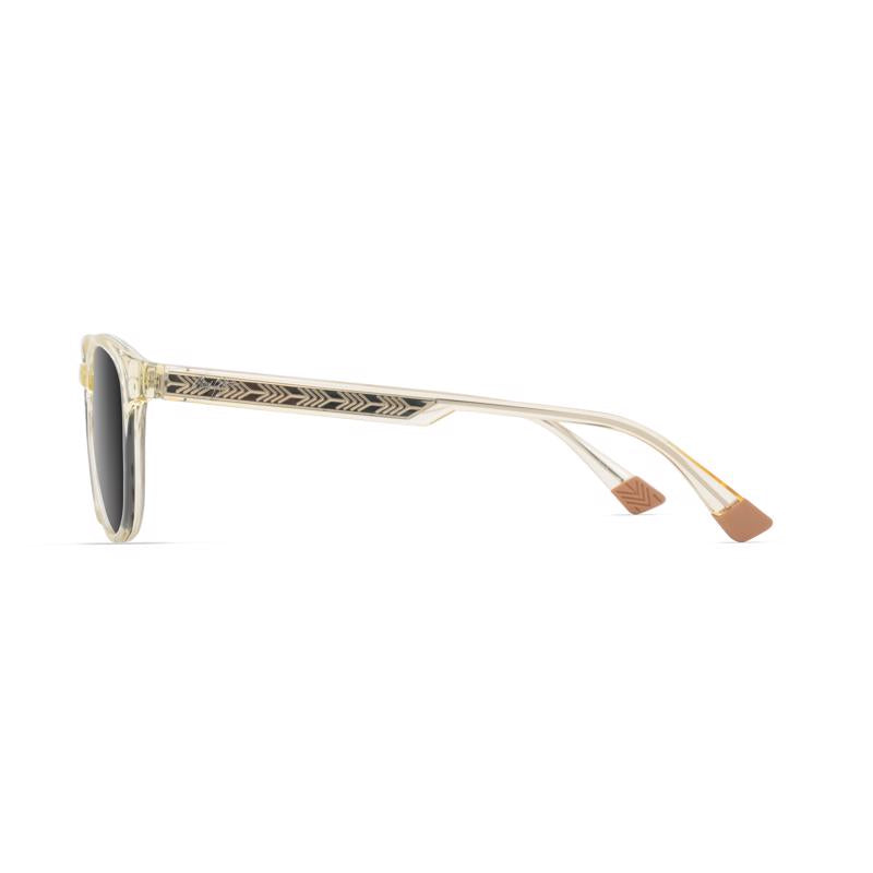 Maui Jim Hiehie Unisex Shiny Trans Yellow Frame Neutral Grey Lens Polarized Sunglasses