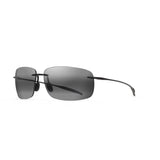 Maui Jim Breakwall Unisex Gloss Black Frame Neutral Gray Lens Polarized Sunglasses