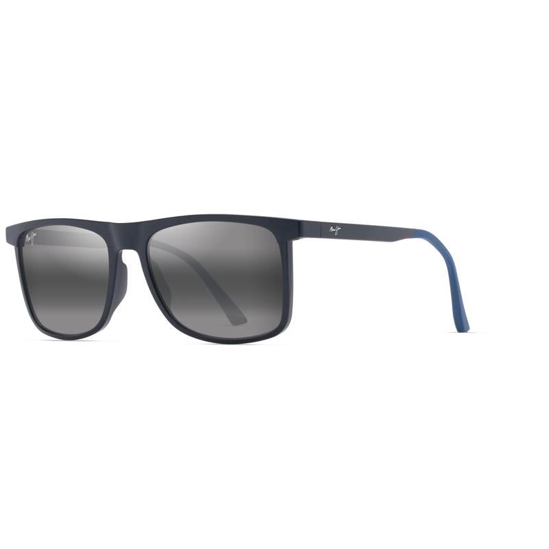 Maui Jim Makamae Unisex Sunglasses Sunglasses Matte Blue Frame Matte Blue Frame Unisex Neutral Grey