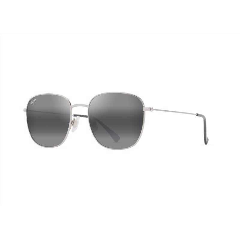 Maui Jim Olali AF Unisex Shiny Silver w/Black Frame Neutral Grey Lens Polarized Sunglasses