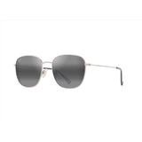 Maui Jim Olali AF Unisex Shiny Silver w/Black Frame Neutral Grey Lens Polarized Sunglasses