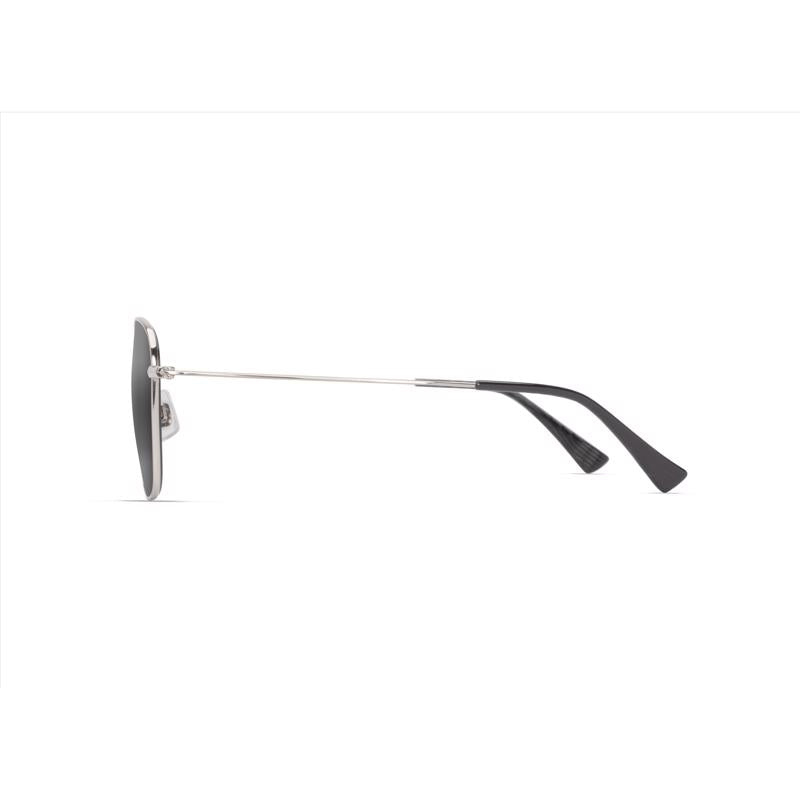 Maui Jim Olali AF Unisex Shiny Silver w/Black Frame Neutral Grey Lens Polarized Sunglasses