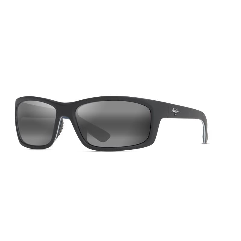 Maui Jim Kanaio Coast Unisex Matte Soft Black/White/Blue Frame Neutral Grey Lens Polarized Sunglasse