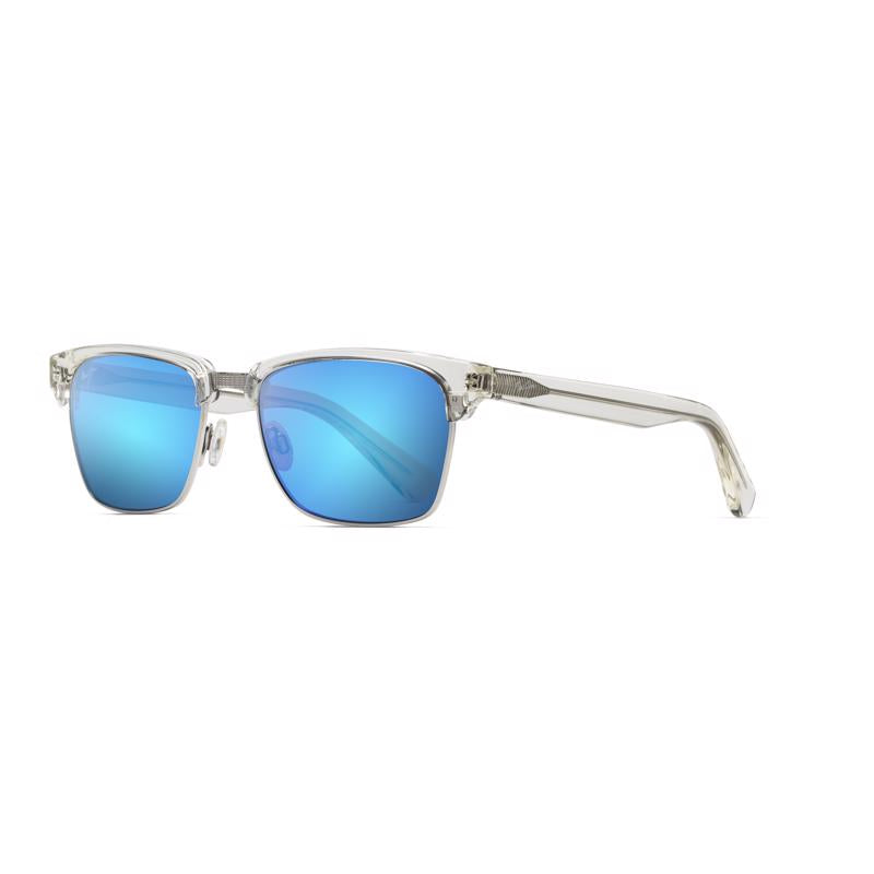 Maui Jim Kawika Unisex Crystal Frame Blue Hawaii Lens Polarized Sunglasses