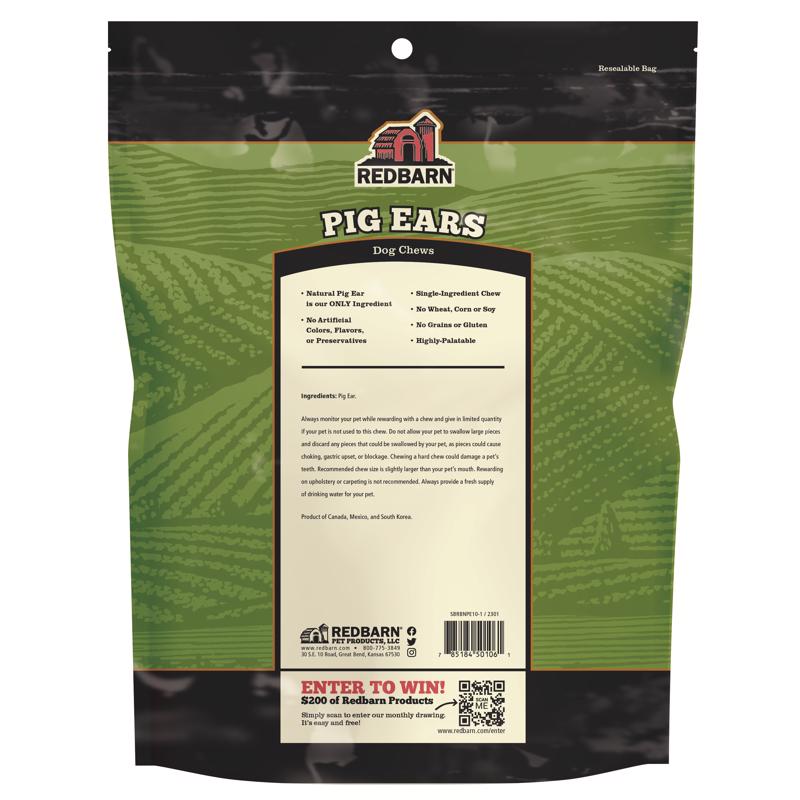 Redbarn Pork Grain Free Pig Ear For Dogs 7 oz 1 pk