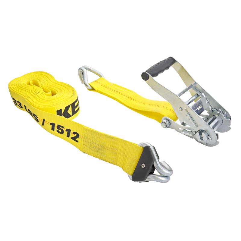 Keeper 2 in. W X 27 ft. L Yellow Ratchet Tie Down Strap 3333 lb 1 pk