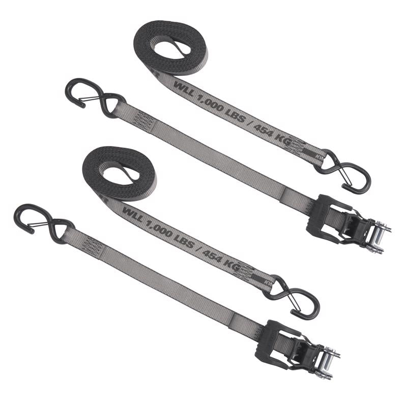 Keeper KwikFeed 1.25 in. W X 16 ft. L Gray Ratchet Tie Down 1000 lb 2 pk