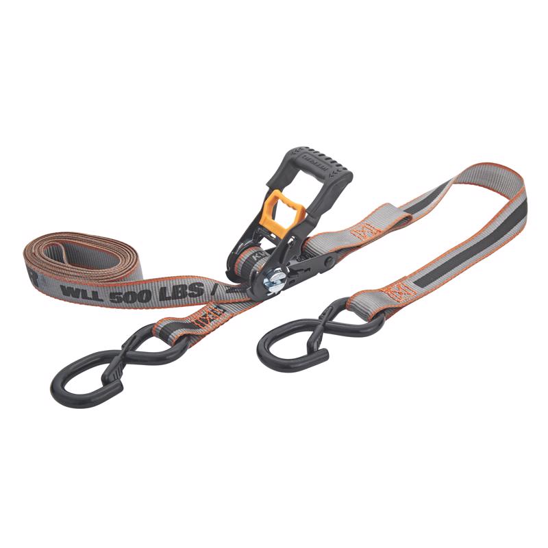 Keeper KwikFeed 1 in. W X 12 ft. L Gray Ratchet Tie Down 500 lb 2 pk