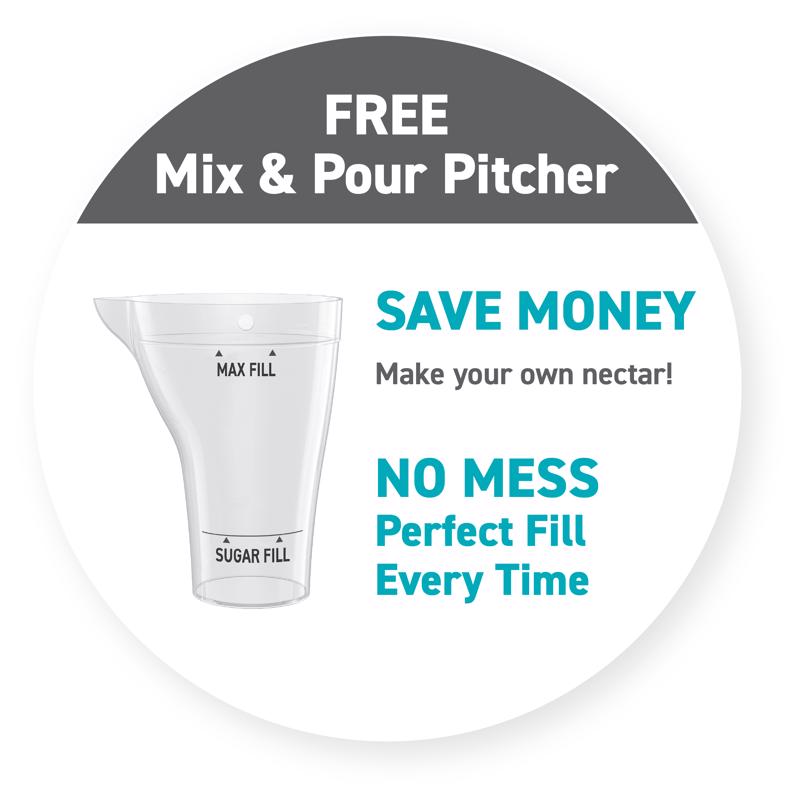 Cascade Hummingbird 23.5 fl. oz. Polypropylene DNA Amethyst Nectar Bird Feeder 32 ports