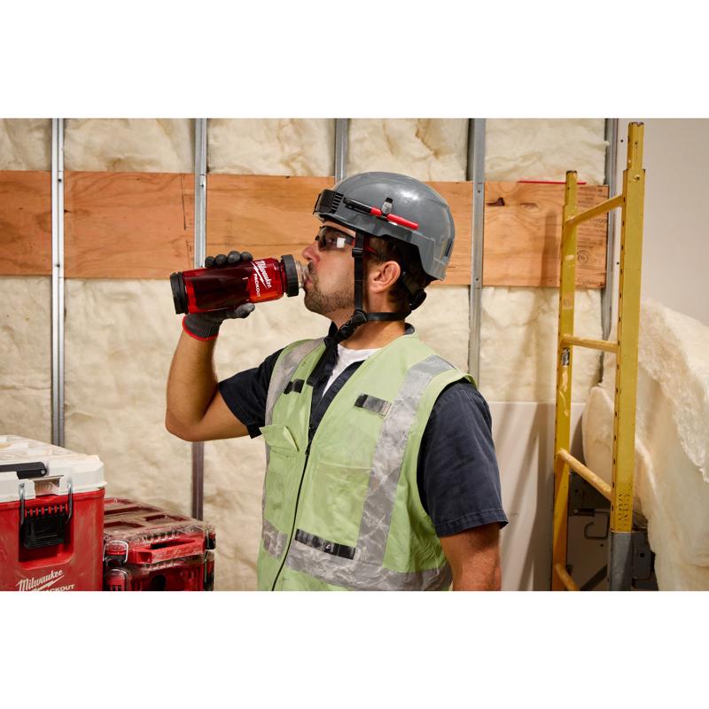 Milwaukee Packout 25 oz Red BPA Free Bottle with Chug Cap