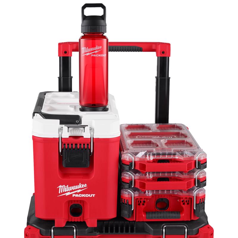 Milwaukee Packout 34 oz Red BPA Free Bottle with Chug Cap