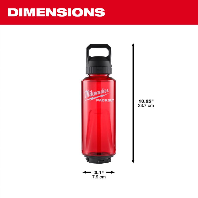 Milwaukee Packout 48 oz Red BPA Free Bottle with Chug Cap