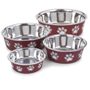 Proselect Merlot Stainless Steel 30 oz Pet Bowl For Dogs