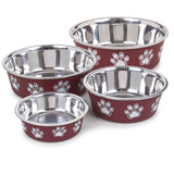 Proselect Goodie Merlot Stainless Steel 52 oz Pet Bowl For Dogs