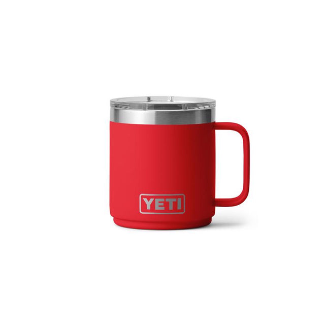 YETI Rambler 10 oz Rescue Red BPA Free Ceramic Lined Stackable Mug with MagSlider Lid