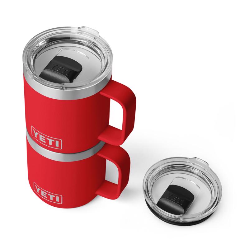 YETI Rambler 10 oz Rescue Red BPA Free Ceramic Lined Stackable Mug with MagSlider Lid