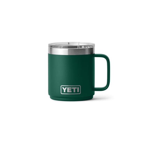 YETI Rambler 10 oz Black Forest Green BPA Free Ceramic Lined Stackable Mug with MagSlider Lid