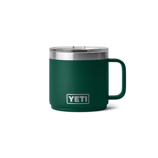 YETI Rambler 14 oz Black Forest Green BPA Free Ceramic Lined Stackable Mug with MagSlider Lid