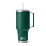 YETI Rambler 42 oz Black Forest Green BPA Free Straw Mug