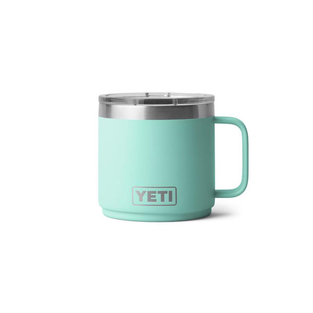YETI Rambler 14 oz Seafoam BPA Free Ceramic Lined Stackable Mug with MagSlider Lid