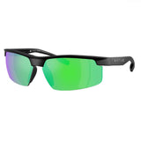 Native Ridge-Runner Crest Sunglasses Men's Matte Black Frame Green Reflex Lens Polarized Blue Light