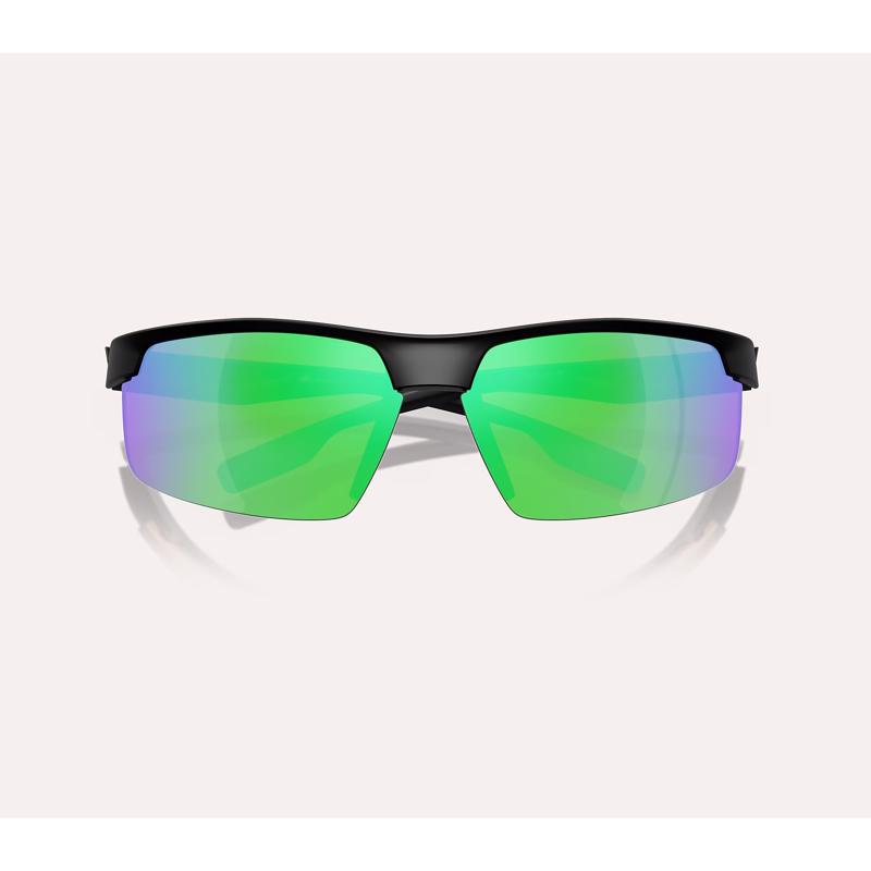 Native Ridge-Runner Crest Sunglasses Men's Matte Black Frame Green Reflex Lens Polarized Blue Light