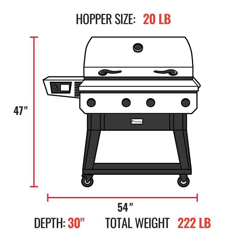 Recteq X-Fire Pro 825 RT-825XF Wood Pellet WiFi Grill and Smoker Black/Silver