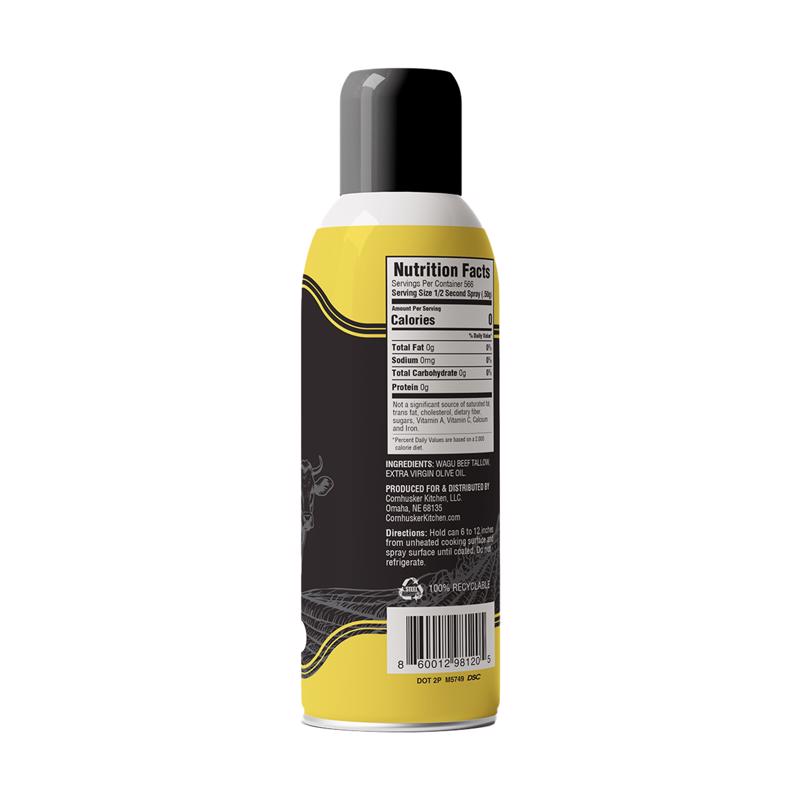 Cornhusker Kitchen Wagyu Beef Tallow Cooking Oil Spray 10 oz Canister