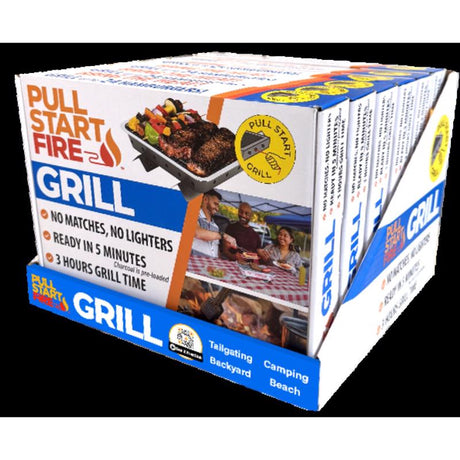 Pull Start Fire 13 in. Charcoal Disposable Grill Silver