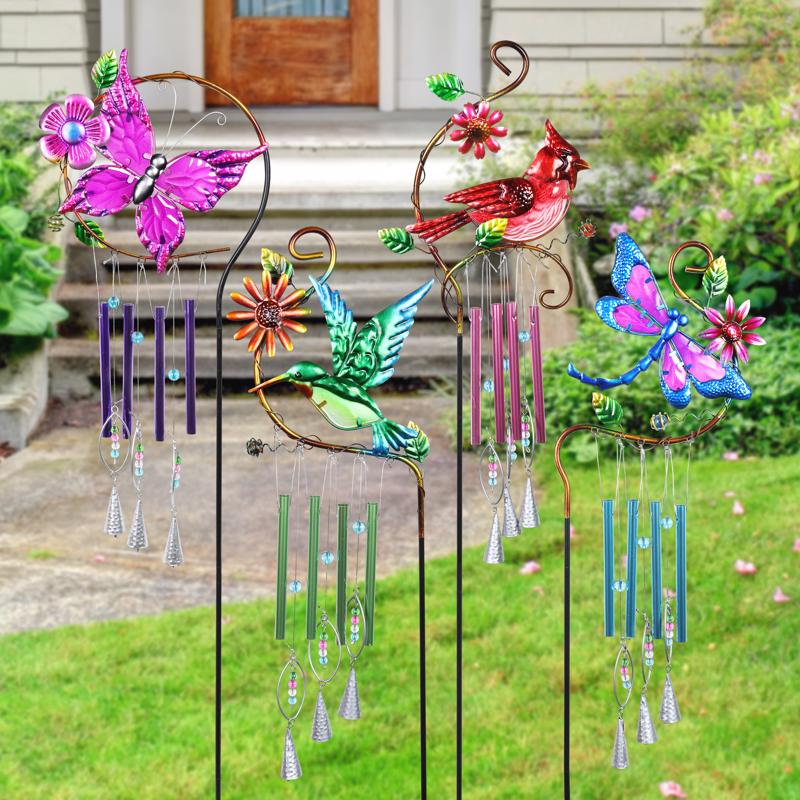 Exhart Assorted Metal 37 in. H Windmill Stake Light