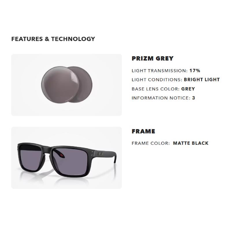 Oakley Holbrook XXL Men's Matte Black Frame Prizm Grey Lens Sunglasses