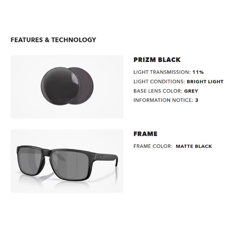 Oakley Holbrook XXL Men's Matte Black Frame Prizm Black Lens Polarized Sunglasses