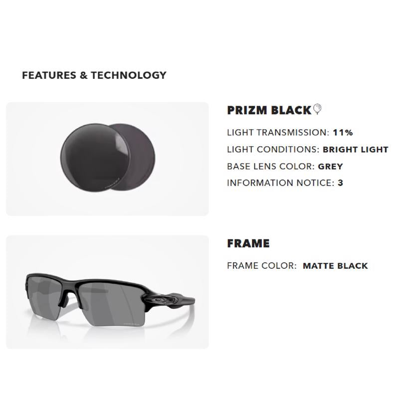 Oakley Flak 2.0 XXL Men's Matte Black Frame Prizm Black Lens Sunglasses