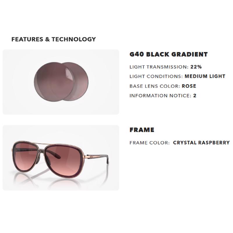 Oakley Split Time Women's Crystal Raspberry Frame Black Gradient Lens Sunglasses