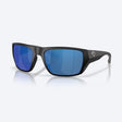 Costa Finlet Men's Matte Black Frame Blue Mirror Lens Polarized Sunglasses