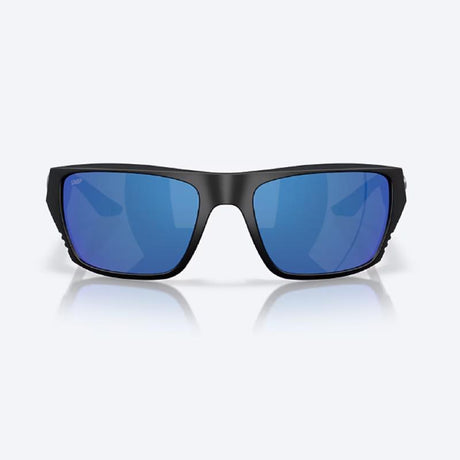 Costa Finlet Men's Matte Black Frame Blue Mirror Lens Polarized Sunglasses
